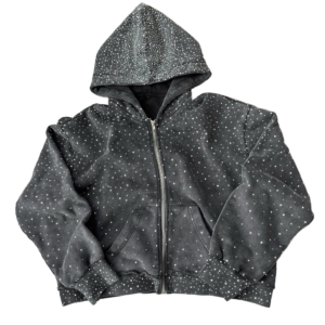 Custom extra Large Rhinestone Acid Wash High Quality French Terry Quality Street Wear Super square Acid Wash Hoodie