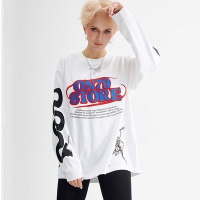 100 Percent Cotton Long Sleeve T Shirts 230gsm Heavyweight Letter Graphic For Men - Image 4