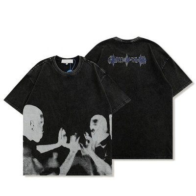 200gsm 300gsm 400gsm Men's Digital Print Vintage Acid Washed T-shirt Custom Logo Design - Image 5