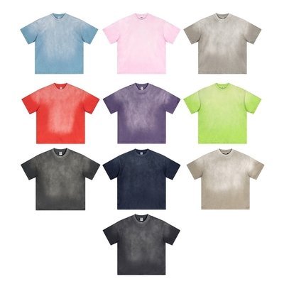250 Gsm Oversized Streetwear Vintage Sun Faded Acid Wash T Shirt Oversized Men'S - Image 2