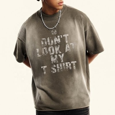 320Gsm Acid Wash Oversized T Shirt Tee Cotton Heavyweight T Shirt Vintage Sun Faded Streetwear - Image 5
