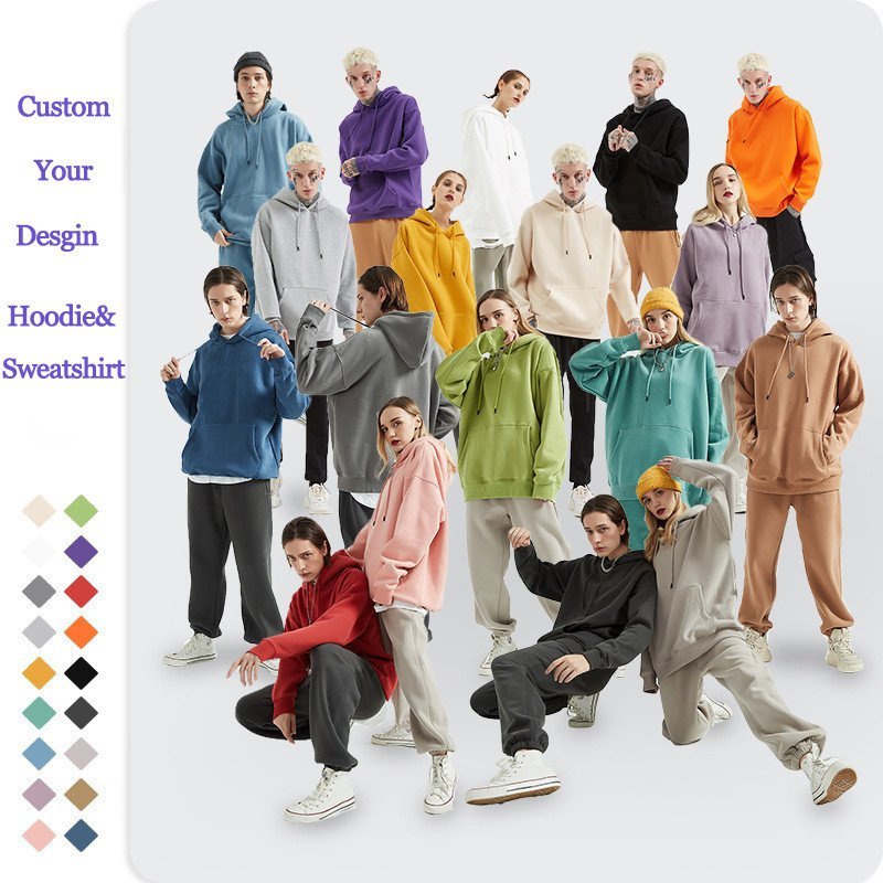 360Grams Oversized Pullover Zip Up Hoodie Sweatshirt For Men Women - Image 5