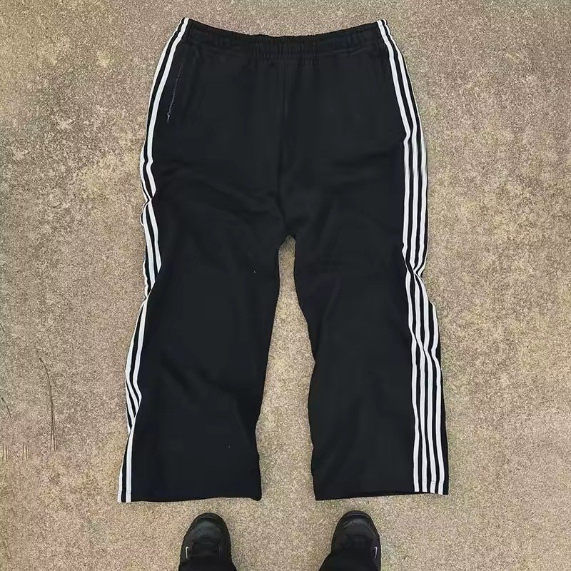 360Gsm 400Gsm French Terry Sweatpants with Custom Stripes and Flare Stacked Baggy Style