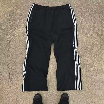 360Gsm 400Gsm French Terry Sweatpants with Custom Stripes and Flare Stacked Baggy Style - Image 5