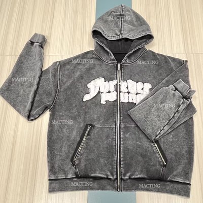 500 Gsm Thick Cotton Zipper Pockets Patched Embroidery Hoodie Men Lined Custom Hoodies