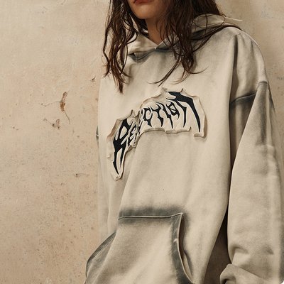500gsm Knitted Oversized Patch Embroidery Logo Men'S Vintage Pullover Hooded Sweatshirt Men'S - Image 4