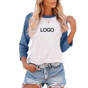 6xl 4x 3/4 Sleeve Jacket With Long Sleeve Shirt Womens Polyester Cotton Crew Neck Blank Raglan Baseball Jersey Tee Shirt