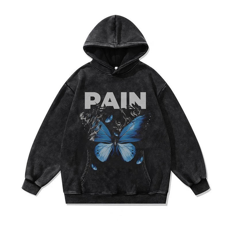 American High Street Retro Style Hoodie for Men Loose Casual Printing Acid Wash Pullover Hoodie - Image 6