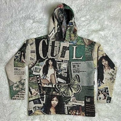 Anti-Shrink Heavyweight French Terry Oversized Printed Mens Woven Anime Tapestry Hoodie - Image 2
