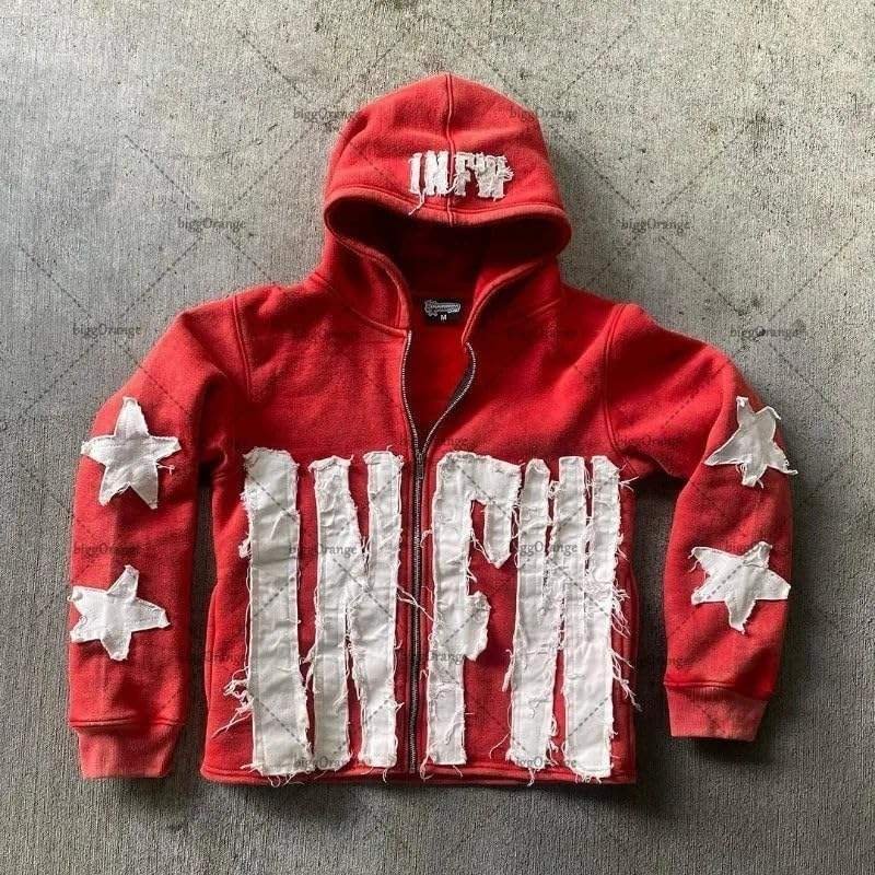 Antique Embroidered Printed Pullover Hoodie Men Custom Heavyweight Street Retro Pocket Design Oversized Double-Layer Moq10 - Image 6