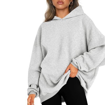 Autumn White Black Women'S Oversized Hooded Sweatshirt Fleece Hooded Sweatshirts Sporty Long Sleeve Pullover - Image 6