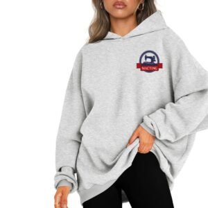 Autumn White Black Women'S Oversized Hooded Sweatshirt Fleece Hooded Sweatshirts Sporty Long Sleeve Pullover