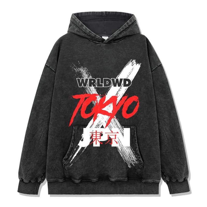 Autumn Winter Heavyweight 100% Cotton Loose Fit Hoodies Printing Pattern Casual Style Streetwear Sweatshirt