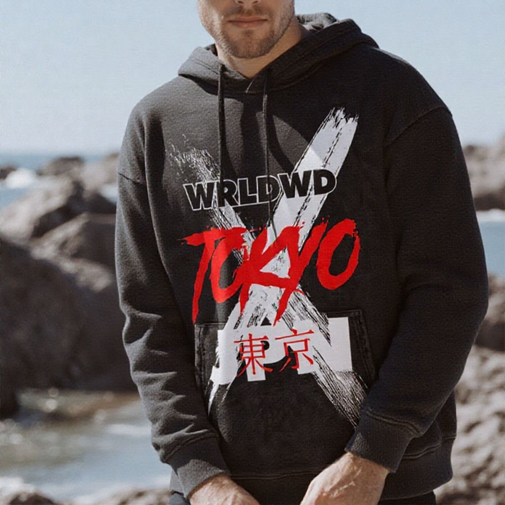 Autumn Winter Heavyweight 100% Cotton Loose Fit Hoodies Printing Pattern Casual Style Streetwear Sweatshirt - Image 2