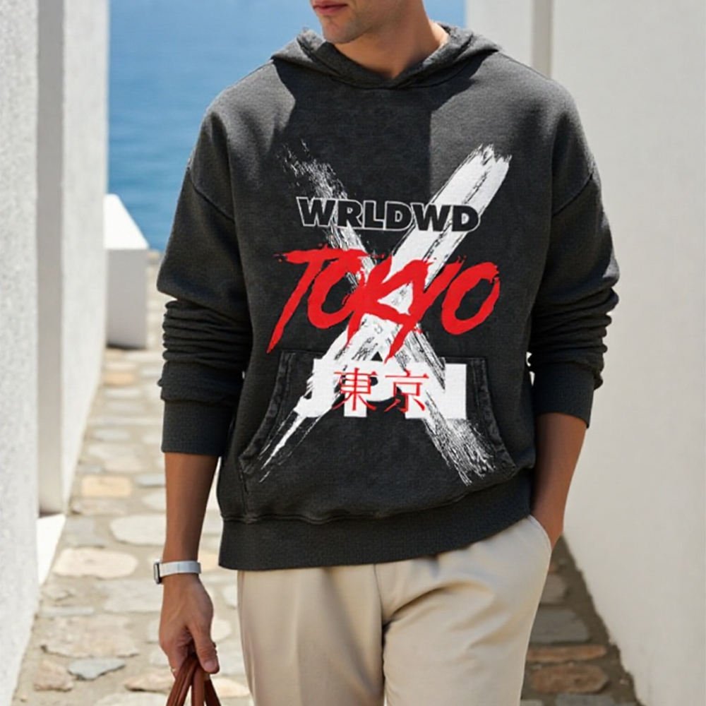 Autumn Winter Heavyweight 100% Cotton Loose Fit Hoodies Printing Pattern Casual Style Streetwear Sweatshirt - Image 4