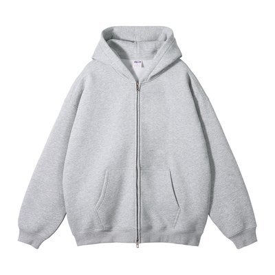 Autumn Winter Suede 350G Double Head Zipper Hoodie Cardigan Zip Neck Collar Sweatshirt - Image 4