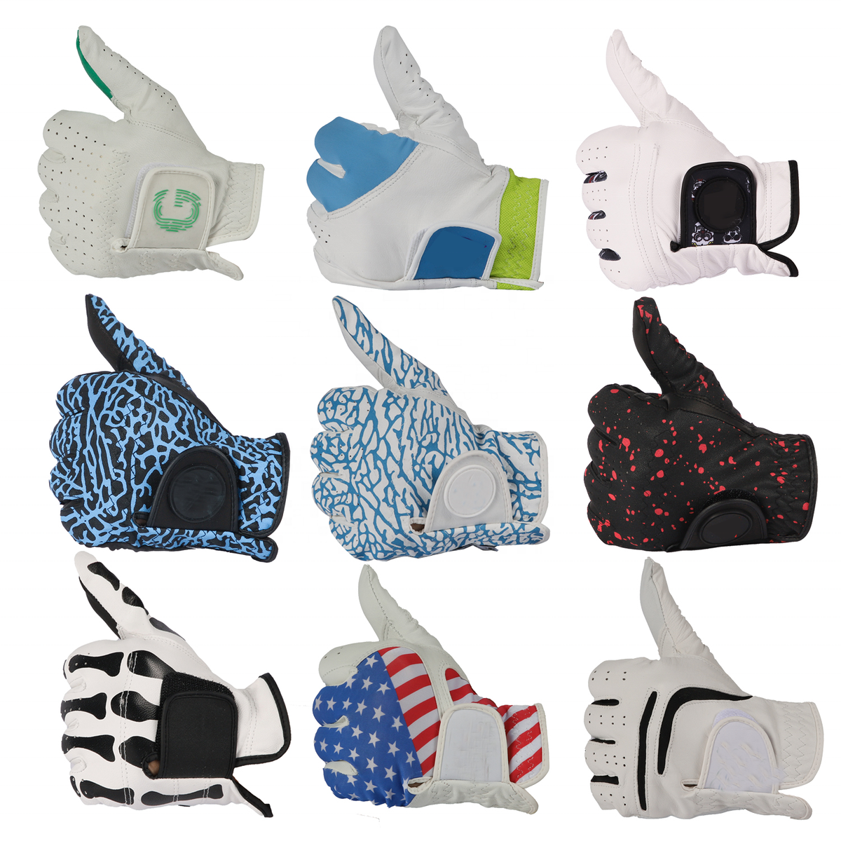 Best Selling Breathable Mesh Golf Gloves – White & Black Cabretta Leather with Magnetic Ball Marker – All Weather Use - Image 2