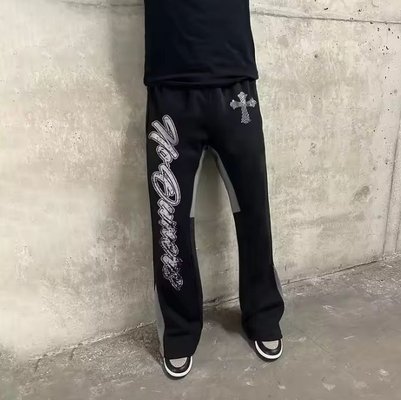 Breathable Joggers Track Pants 100% Cotton Custom Sweat Pants Flared Sweatpants for Men - Image 5