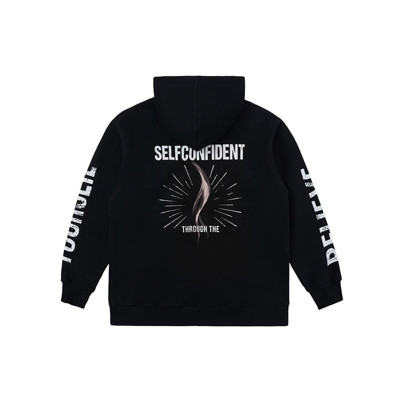 Charming Custom Autumn New Men's Essential Hoodie Loose Fit Solid Crocheted Digital Printing White Letters Fitness Winter - Image 6