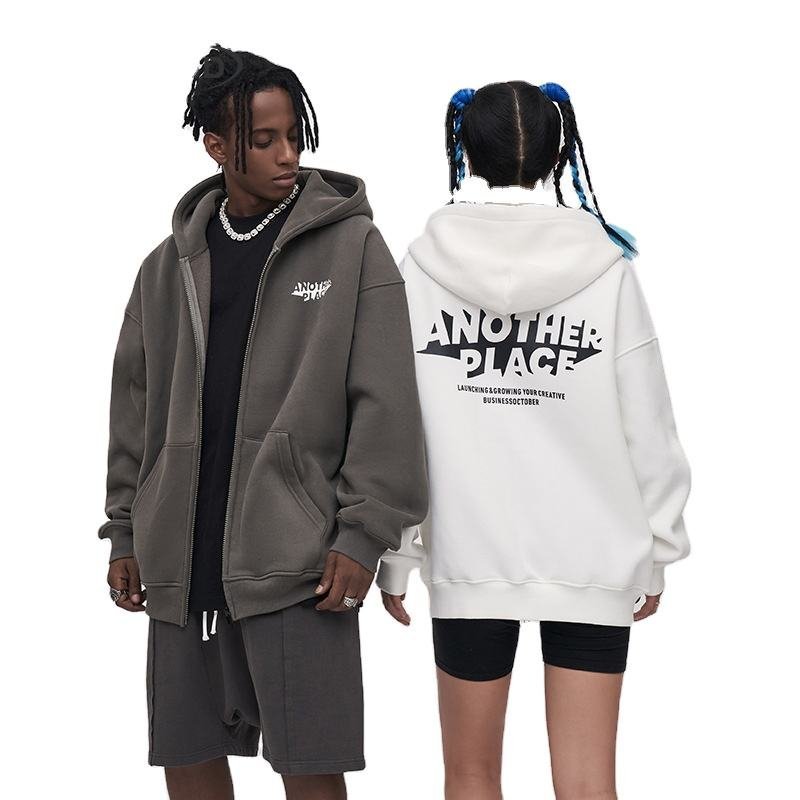 Charming Custom Autumn Winter New Trendy Brand Zipper Jacket Men's Wear Loose Printed Hooded Sweatshirt Pullover Couple Wear - Image 5