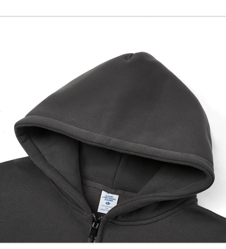 Charming Custom Winter New Fashion Brand Zipper Jacket Men's Wear Hooded Pullover Sweatshirt Loose Printing Sports Couple Dress - Image 7