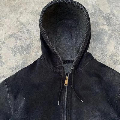 Custom Acid Washed Oversized Distressed Sweatshirt Drawstring Denimx Zip Up Hoodie Jackets - Image 2