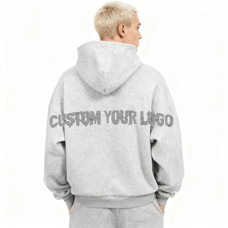 Custom Balaclava Hoodies Men's 100% Cotton Heavyweight Double Layer Hood Zip up Drop Shoulder Men's Hoodies & Sweatshirts - Image 4