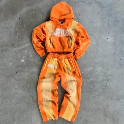 Custom Color Blocked Sweat Suits Patchwork Hoodie and Sweatpants Set Heavyweight Baggy Tracksuits for Men Women - Image 5