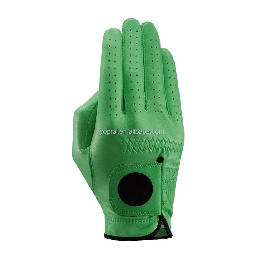 Custom Color Packing Printed Logo Non Slip Cabretta Sheepskin Leather Golf Gloves for Men Premium Grip Gloves - Image 3