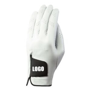 Custom Design Left Hand Sheepskin Golf Gloves – Durable Cabretta Leather with Professional Grip Performance