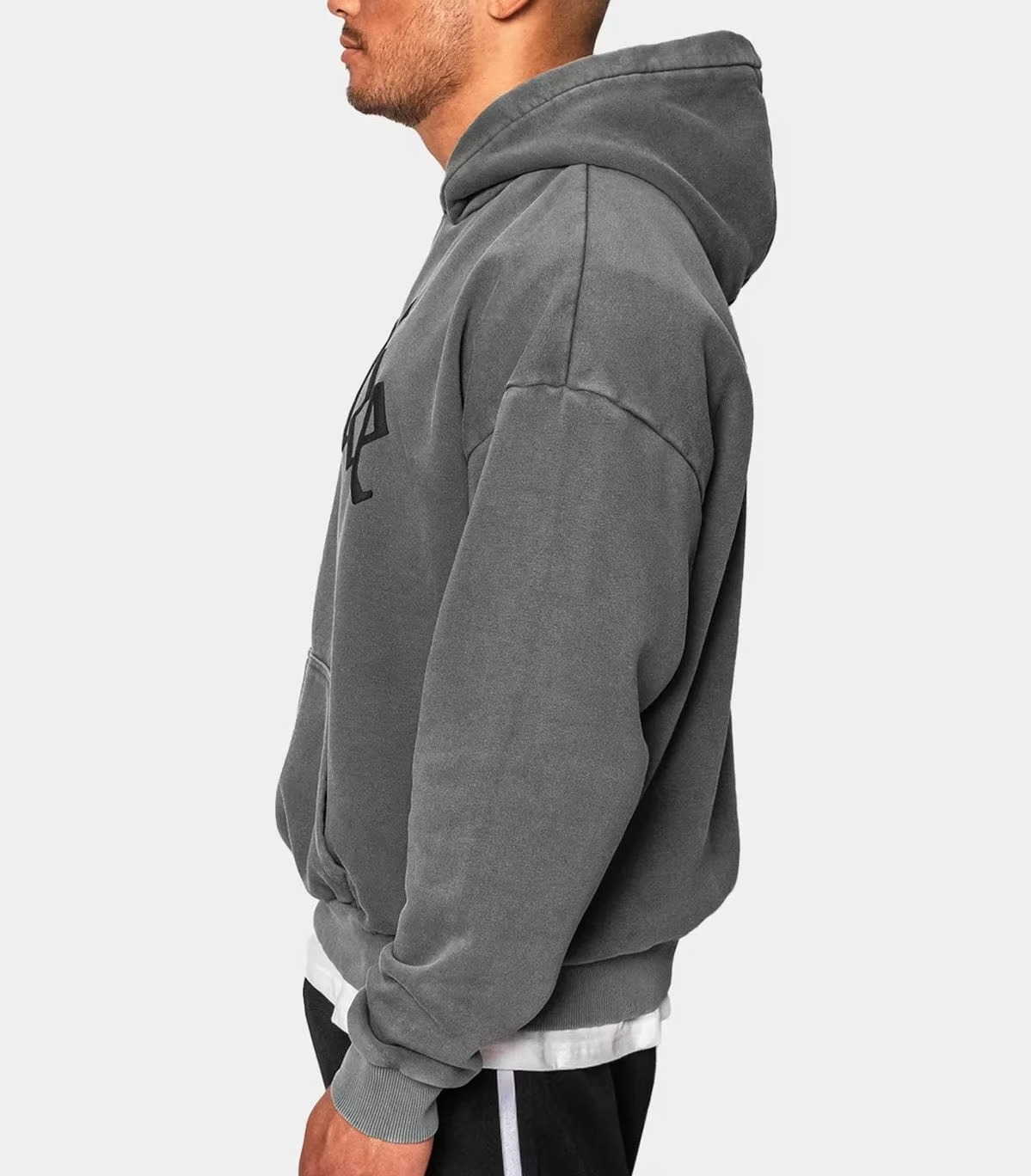 Custom Design Men'S Hoodie High Weight Oversized Drop Shoulder Streetwear Pullover Vintage Acid Washed Hoodies for Men - Image 4