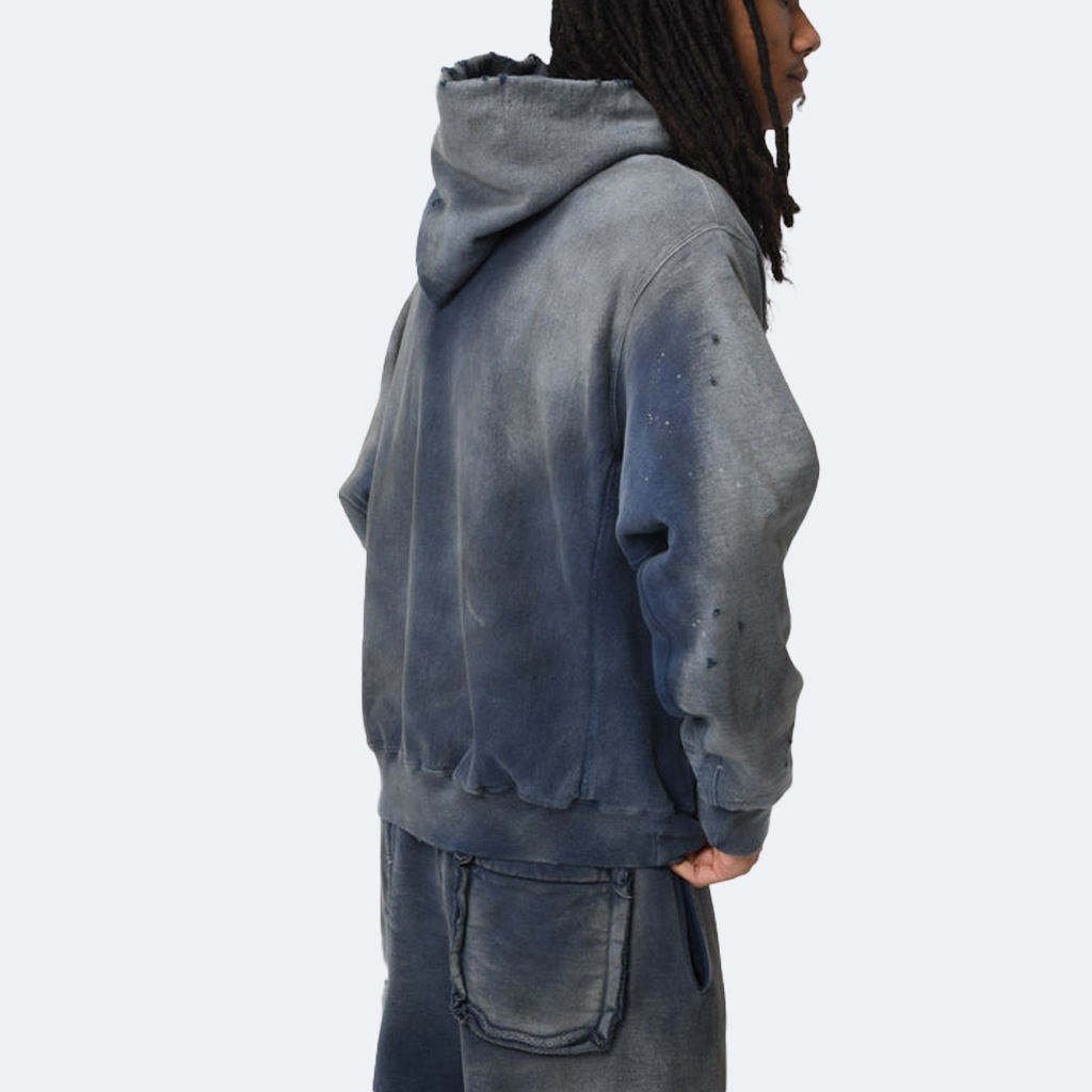 Custom Design Men's Hoodie Streetwear Acid Wash Cotton Drop Shoulder Hoodie Manufacturers Oversized 400gsm Heavy Weight for Men - Image 5