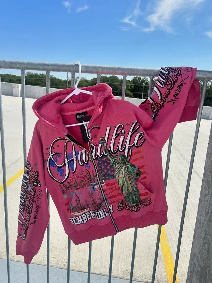 Custom Distressed Embroidery Patch Zip Oversized Hoodie 100% Cotton French Terry Streetwear for Autumn Manufactured Hoodie Moq10 - Image 2