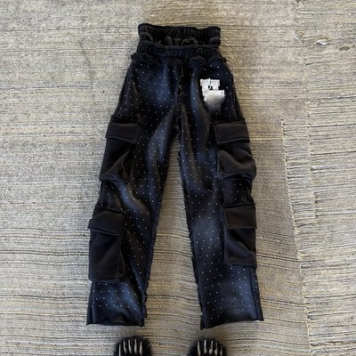 Custom Double Waist Heavyweight Cotton Vintage Acid Wash Sweat Pants Distressed Rhinestone Wide Leg Sweatpants for Men - Image 5