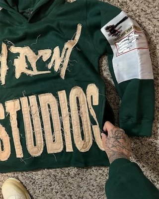 Custom Embroidery Hoodie With Embroidery Men'S Streetwear Patch Vintage Acid Wash Cropped Hoodie - Image 2