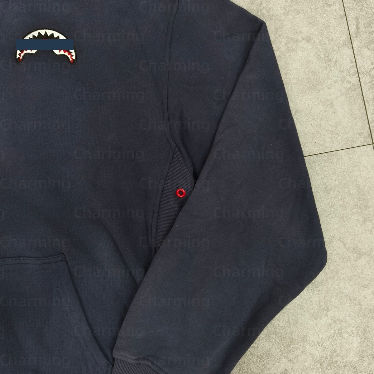 Custom Heavyweight 100% Cotton Solid Winter Sun Faded Acid Wash Patch Applique Embroidered Cropped Print Hoodie for Men - Image 5