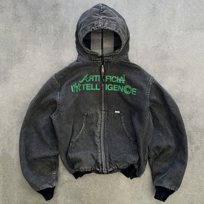 Custom Heavyweight Boxy Fit Vintage Acid Wash Ripped Distressed Zip Up Denim Hoodie Jacket Men - Image 2