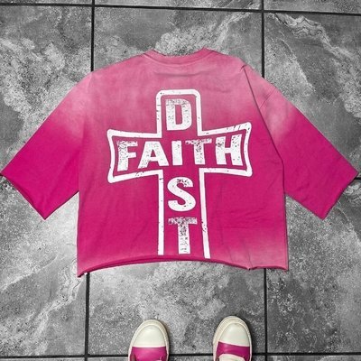 Custom Heavyweight Vintage Sun Faded Acid Wash T-Shirt Screen Print Cut Raw Hem 1000 - Image 3