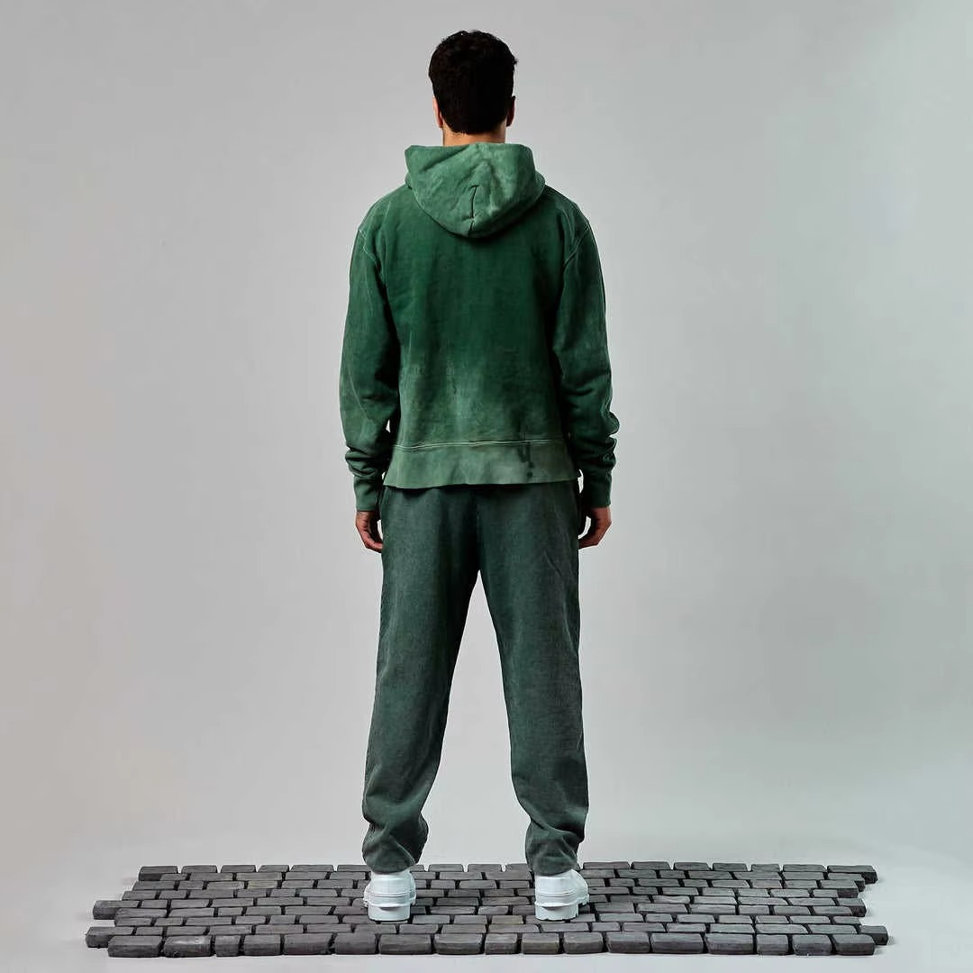 Custom Logo 100% Cotton Fleece Jogger Suits Acid Wash Sun Faded Zip up Hoodies and Sweatpants Jogger Sets Tracksuits - Image 3
