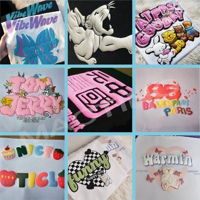 Custom Logo 3D Foam Puff Print Graphic T Shirt in Supima Cotton for Men's Streetwear - Image 3