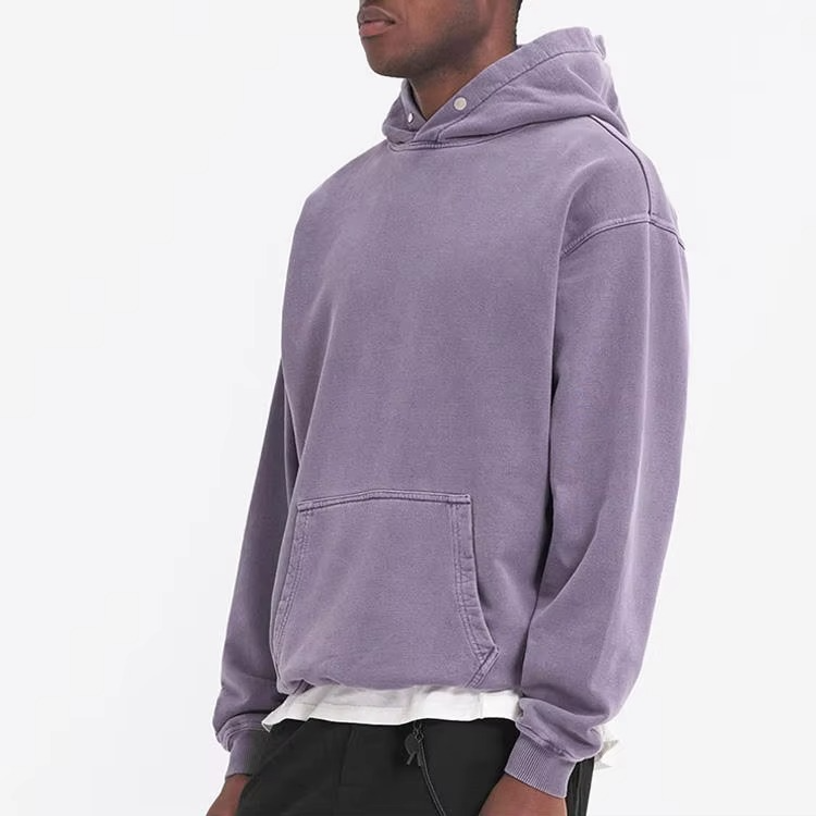 Custom Logo Men'S Acid Washed Hoodies Drop Shoulder Hoodie Oversize Zipper Functional Pullover Heavyweight Hoodie for Men - Image 5