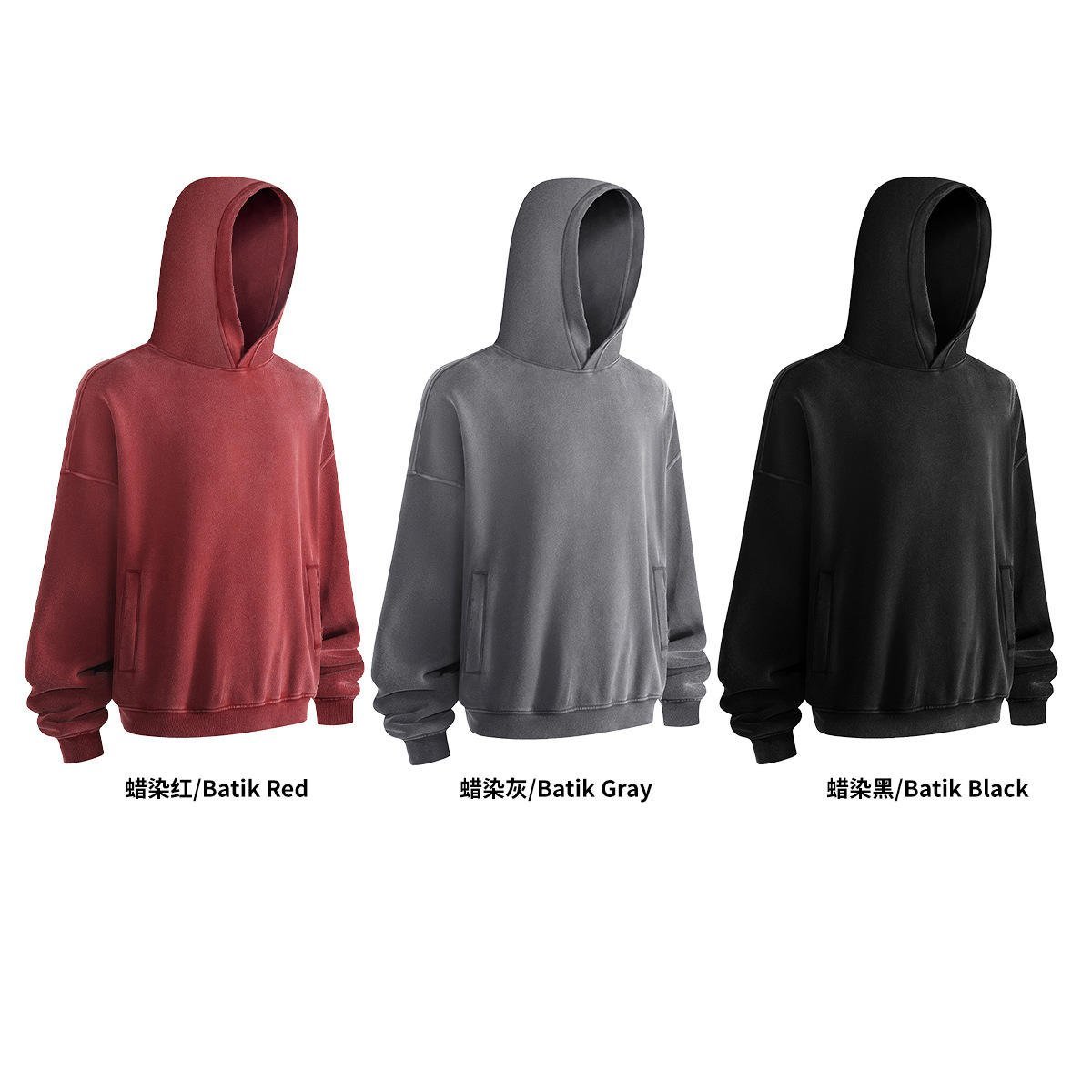 Custom Logo Solid Winter Drop Shoulder Hoodie with Side Pockets Anti-Pilling Heavyweight Fleece - Image 5