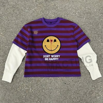 Custom Manufacturer DTG Printing Cotton Knitted Boxy T Shirt Rugby Stripe Double Layer Waffle Long Sleeve T Shirt for Men - Image 4