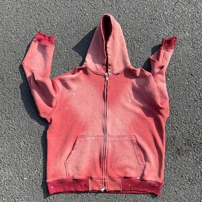 Custom Men Heavyweight Oversize Crop Boxy Zip Up Stone Acid Wash Distressed Hoodie Unisex Sun Faded Zipper Vintage Sweatshirt - Image 2