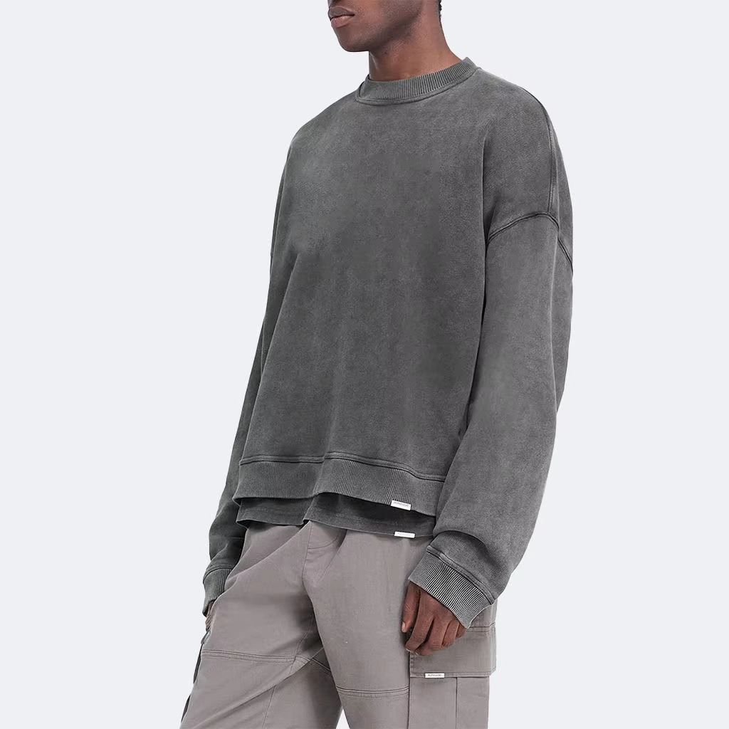 Custom Men's 100% Cotton Oversized Pullover Hoodie Drop Shoulder Heavyweight Functional Pockets Casual Style Terry Fabric Washed - Image 4
