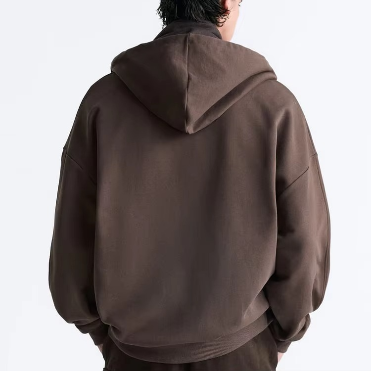 Custom Men's Hoodies Zip up Oversize Hoodie Puff Printing logo Streetwear Double Zip Hoodie for Men - Image 2