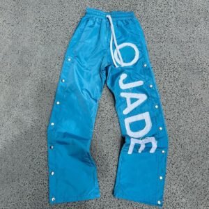 Custom Men's Nylon Sweatpants with Elastic Waist and Reflective Print