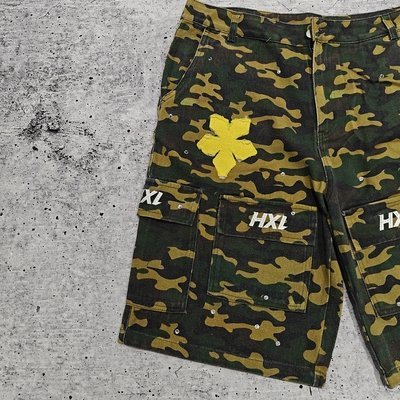 Custom New Cavas Twill Denim Shorts 100% Cotton Streetwear Summer Hunting Embroidery Cargo Camo Jean Shorts for Men - Image 2