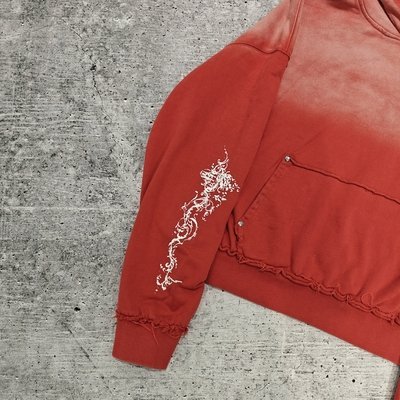 Custom Printed Reversible Stitch Pullover Sweatshirt French Terry Heavyweight Distressed Acid Wash Sun Faded Washed Men Hoodie - Image 6