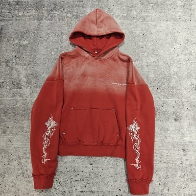 Custom Printed Reversible Stitch Pullover Sweatshirt French Terry Heavyweight Distressed Acid Wash Sun Faded Washed Men Hoodie - Image 4